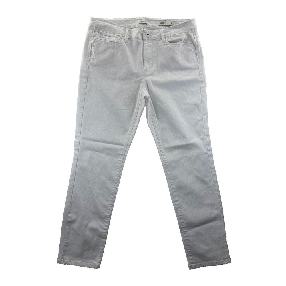 J.Jill Authentic Fit Slim Ankle White Jeans Women's Size 8 Stretch Denim